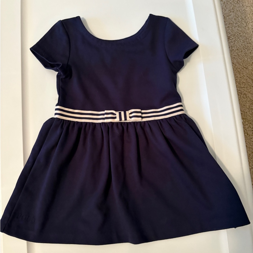 Polo by Ralph Lauren Navy Blue Ponte Fit and Flare Dress. Size 2T.